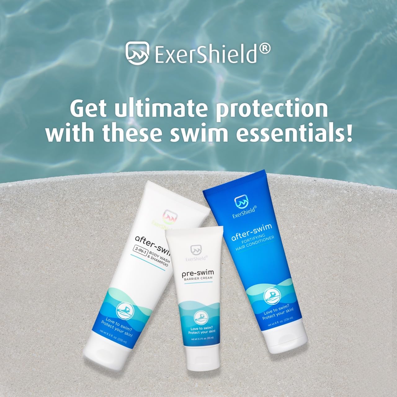 Exershield 2 in 1 Chlorine Body Wash and Chlorine Shampoo for Swimmers - After Swim Chlorine Odor Removal Body Wash and Swimmer Shampoo; NEW IMPROVED Beauty & Personal Care Exershield