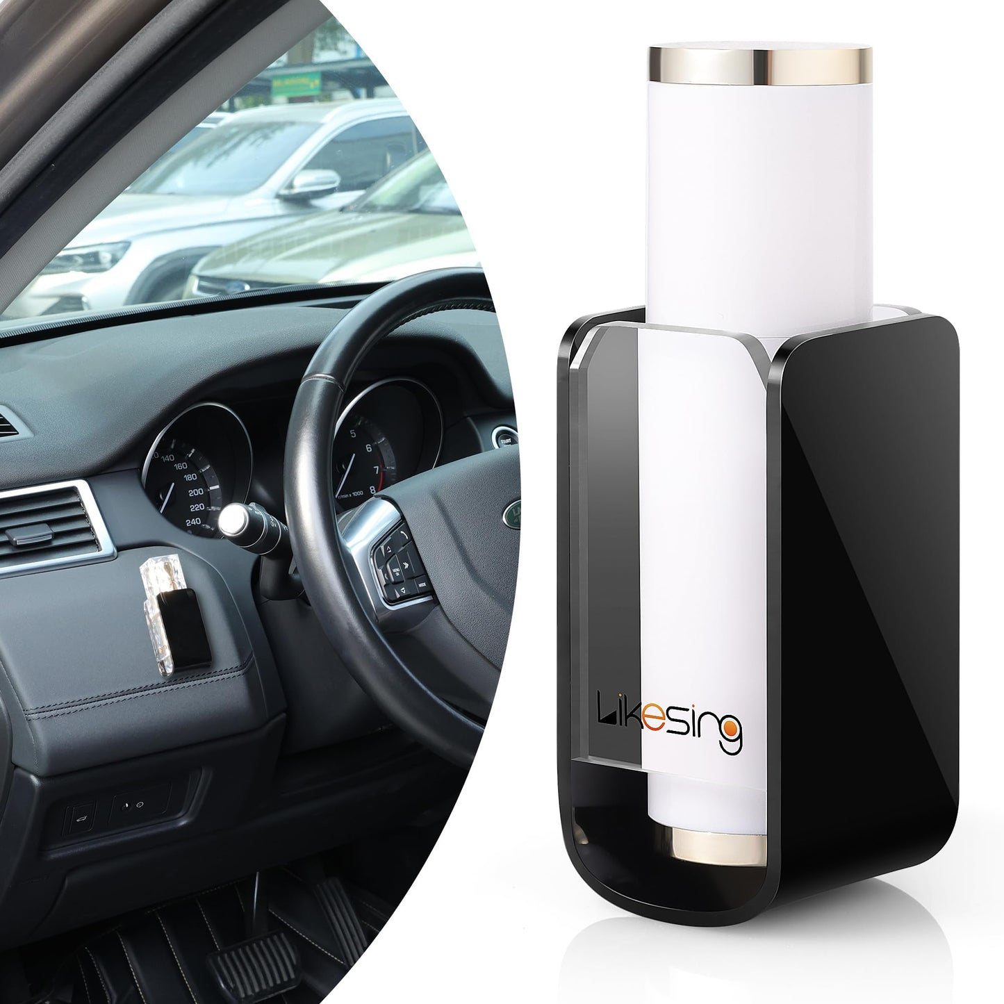Likesing Car Chapstick Holder, Acrylic Black Car Chap Upright Lip Balm Holder, Work Computer Side Lipstick Organizer Case Accessories Mount for Women Beauty and Personal Care Likesing