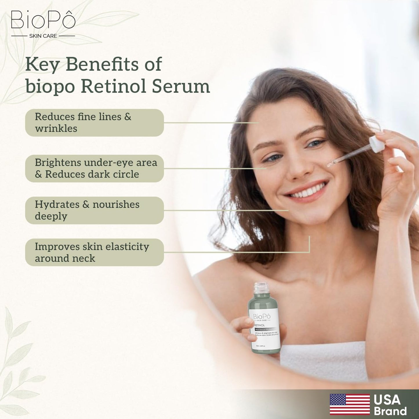 BioPo Retinol Serum - Brightens Skin Tone, Evens Complexion, Smooths Fine Lines, Reduces Dark Circles, Lightweight Face Serum for All Skin Types, 30 Beauty & Personal Care BioPo