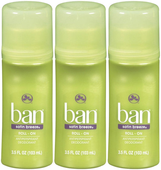 Ban Anti-Perspirant Deodorant Original Roll-On Satin Breeze 3.50 oz (Pack of 3) Beauty and Personal Care Ban