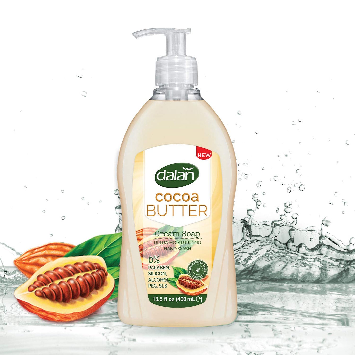 Dalan Cocoa Butter Cream Ultra Moisturizing Liquid Hand Soap for Dry and Fresh Hands Feeling Clean and Soft ((13.5 Fl Oz / 400 mL (Pack of 3)) Beauty & Personal Care Dalan