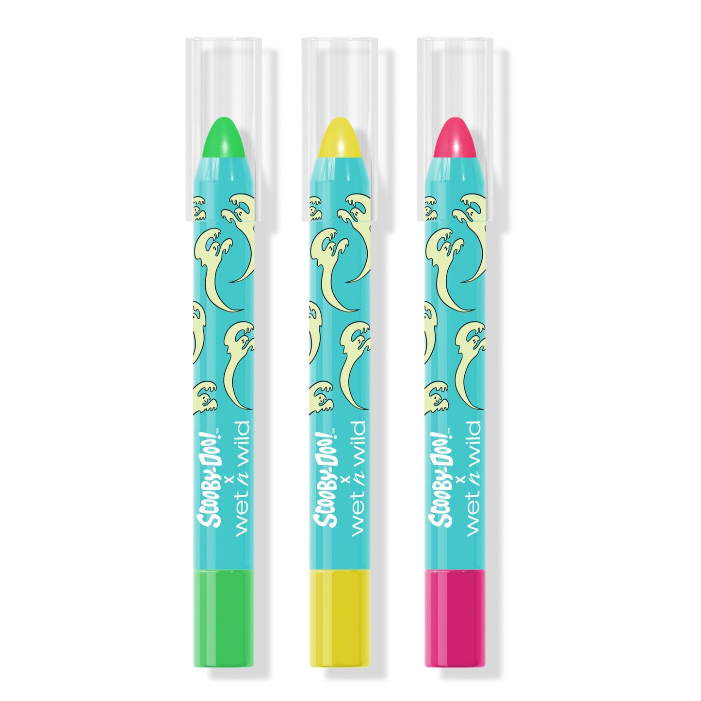 wet n wild Scooby Doo UV Glow Crayon Set, 3-Piece Face & Body Makeup Kit, Neon Colors that Glow Under UV Light, Infused with Vitamin E, Cruelty-Free Beauty & Personal Care wet n wild