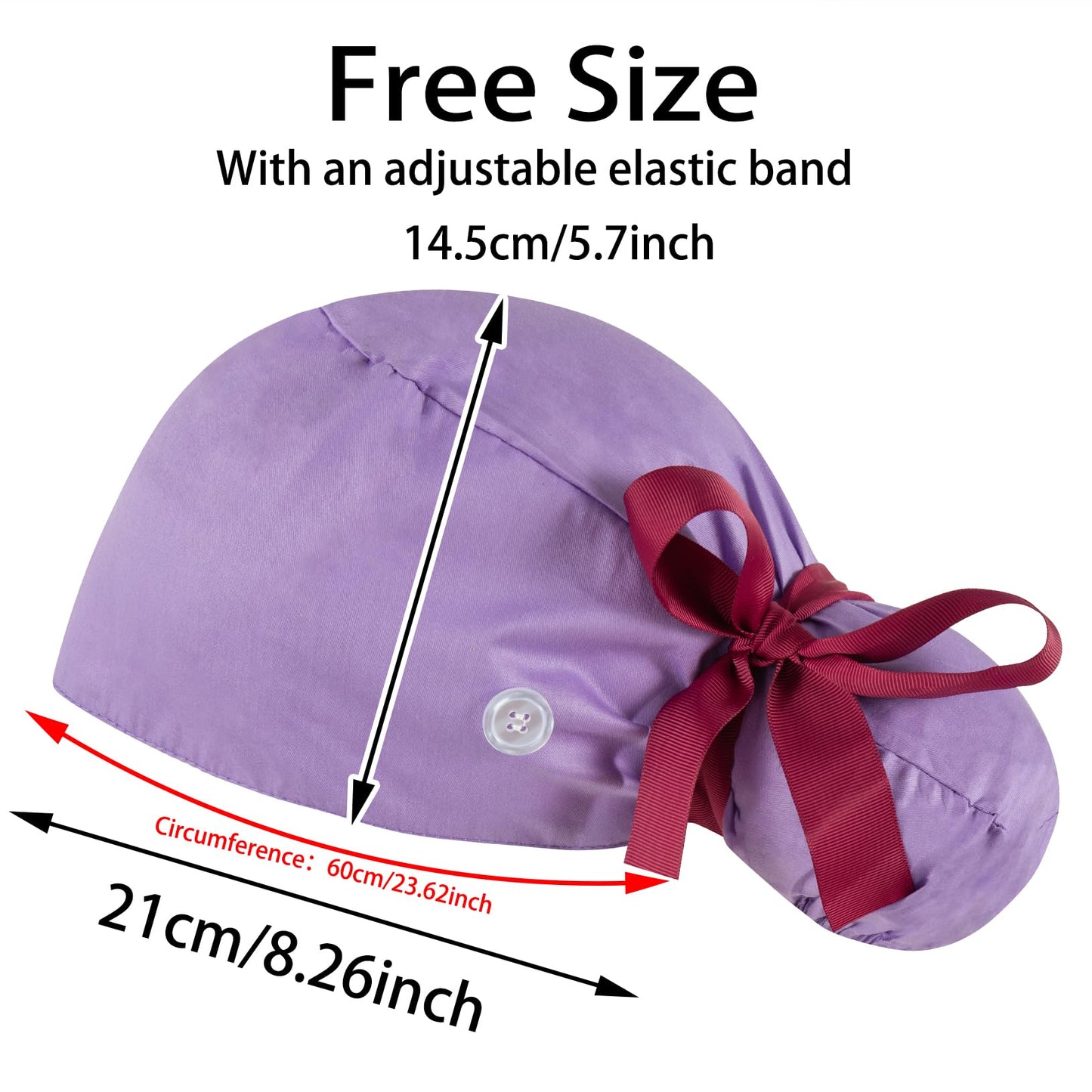 Scrub Caps Women Bouffant Scrub Hats Caps Nurses, Adjustable Working Cap Ponytail Pouch Tie Back Hats Beauty and Personal Care YEAJOIN