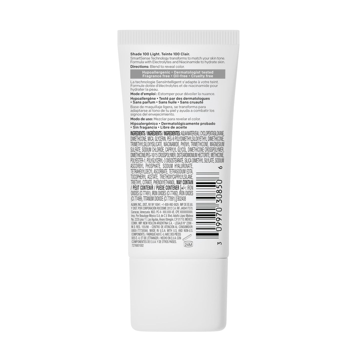 Almay Smart Shade™ Foundation, Oil-Free, Non-Comedogenic, Hypoallergenic, Vegan Face Makeup, 100 Light, 1 fl oz Beauty & Personal Care Almay