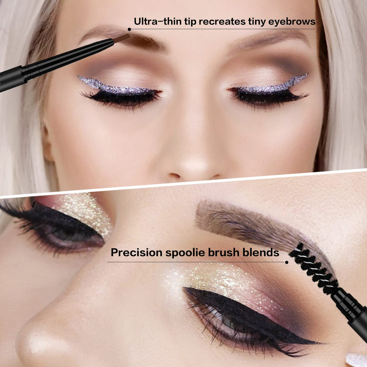 3 Pcs Waterproof Eyebrow Pencil Dark Brown, Premium Eye Brow Pencil Brn with Spoolie Brush, Longwearing for Perfect Brows, Professional, Precision Beauty & Personal Care O'CHEAL