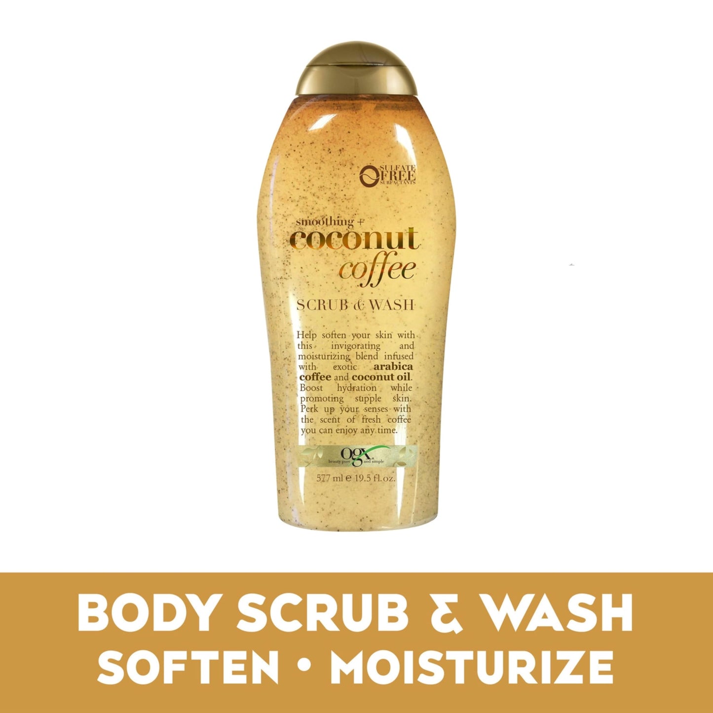 OGX Smoothing + Coconut Coffee Exfoliating Body Scrub with Arabica Coffee & Coconut Oil, Moisturizing Body Wash for Dry Skin Beauty & Personal Care OGX