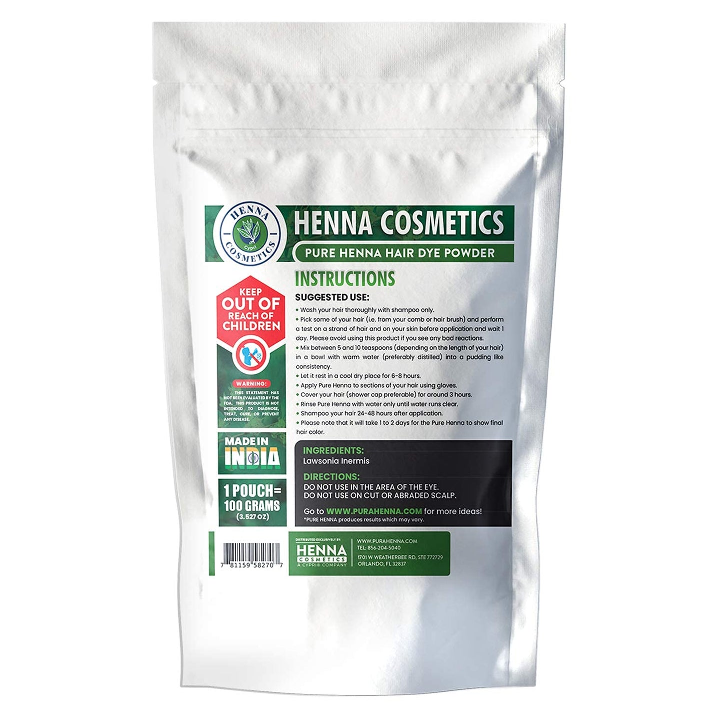 Henna Cosmetics Henna Hair & Beard Dye for Men, Brown Red, 100g Beauty & Personal Care HENNA COSMETICS CYPRI