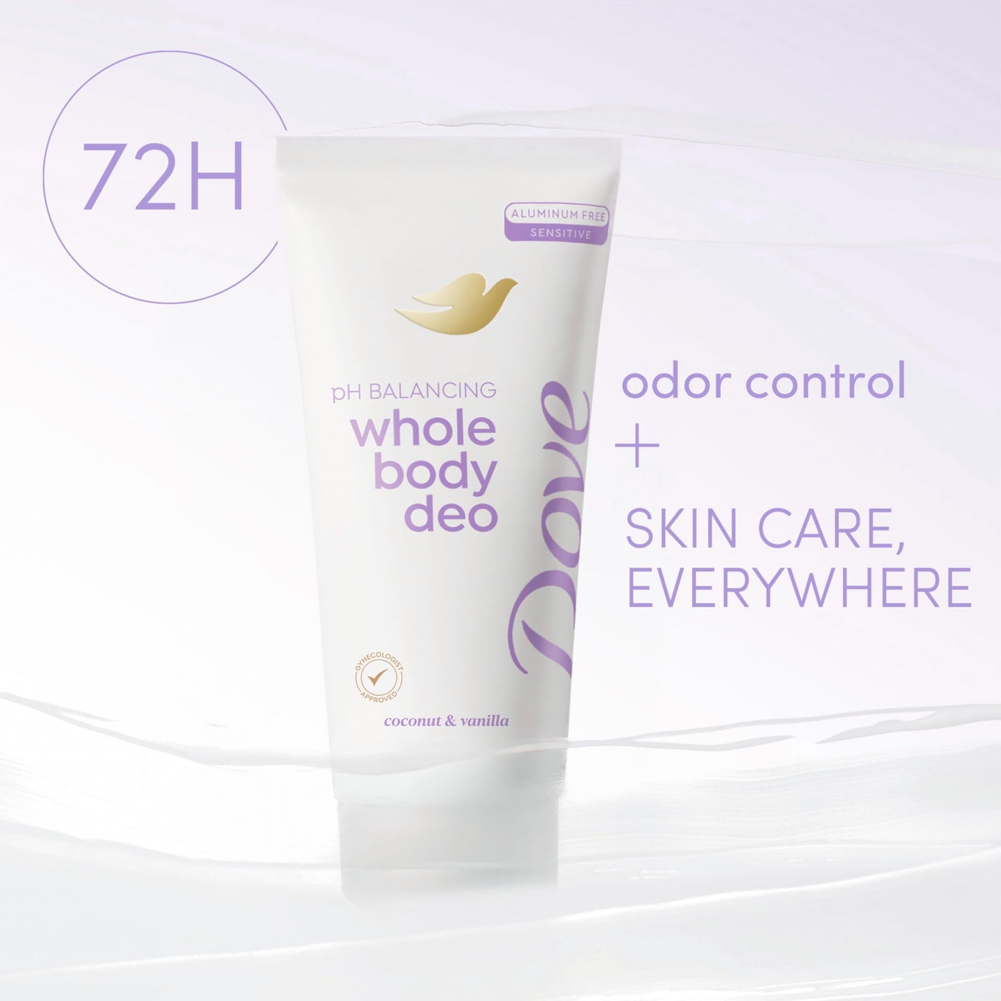 Dove Whole Body Deo Aluminum Free pH Balancing Cream Deodorant Coconut & Vanilla for 72h Odor Control 2.5 oz Beauty and Personal Care Dove