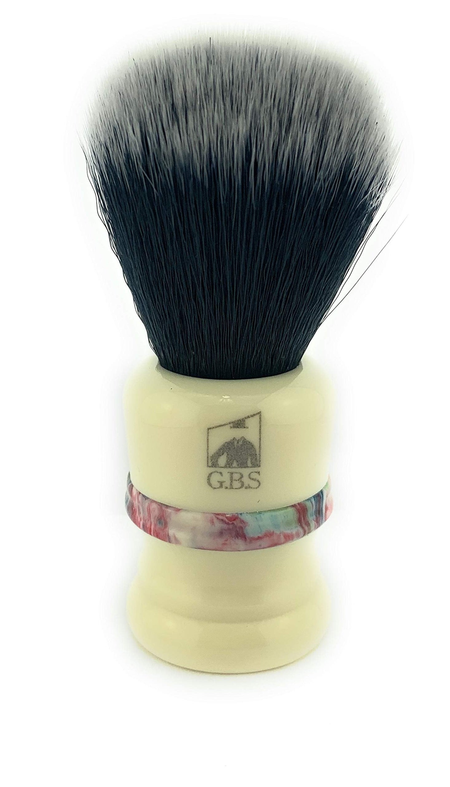 G.B.S Classic Synthetic Vegan Shaving Brush for Men, 21mm Knot 100 mm (4in All), Ivory with Color Stripe Beauty and Personal Care G.B.S