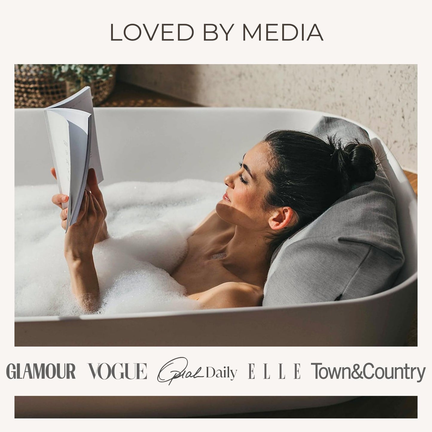 BADESOFA® Luxury Bath Pillow M - Lusciously Soft & Comfortable Tub Pillow for Bathtub - Washable & Quick-Drying Bath Back Pillow - Non-Slip Full Body Beauty and Personal Care BADESOFA