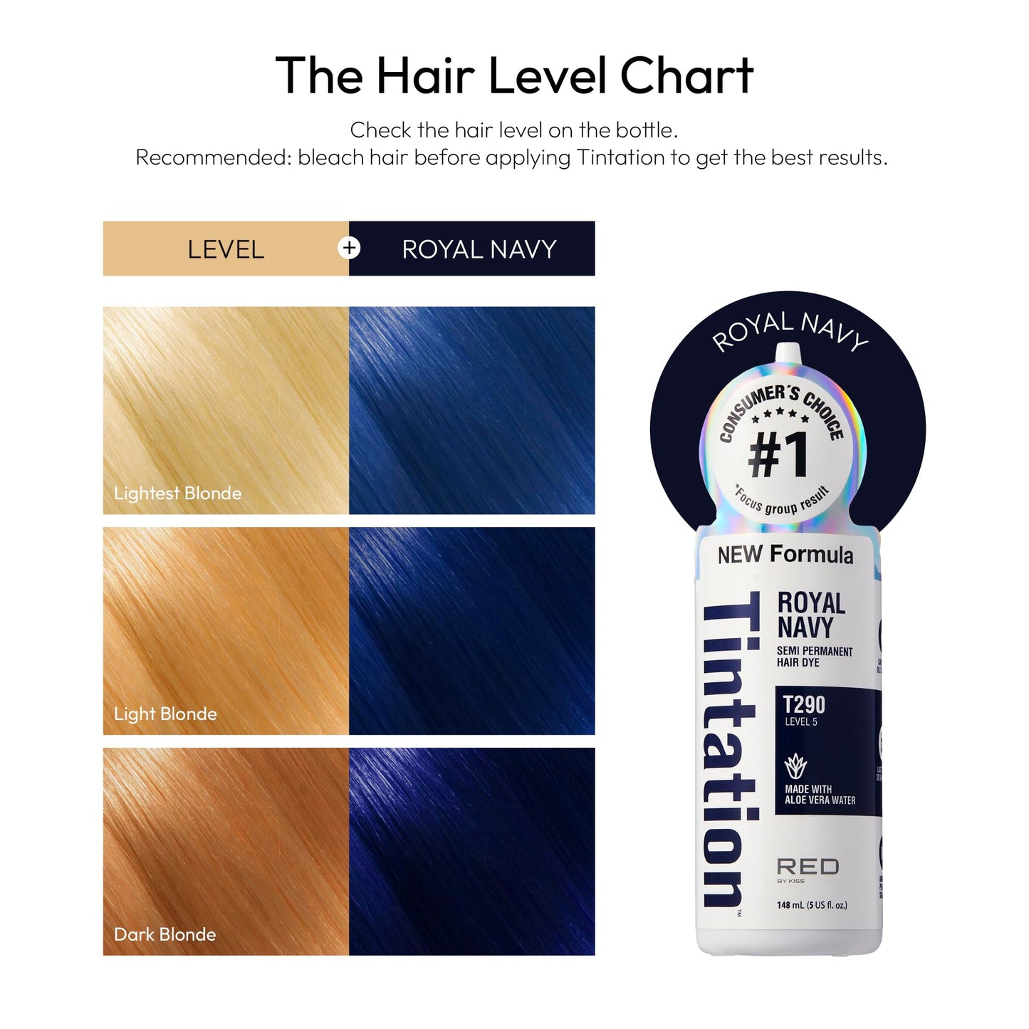 Red by Kiss Tintation Semi-Permanent Hair Color, Aloe Vera Water Based, Argan Oil, Olive Oil, Collagen & Keratin, Long-Lasting Color Dye (Royal Navy Beauty & Personal Care Red By Kiss