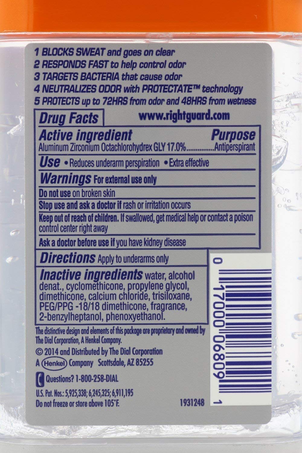Right Guard Total Defense 5 Power Gel, Antiperspirant and Deodorant, Artic Refresh 4 Ounce 4 PK Beauty and Personal Care Right Guard