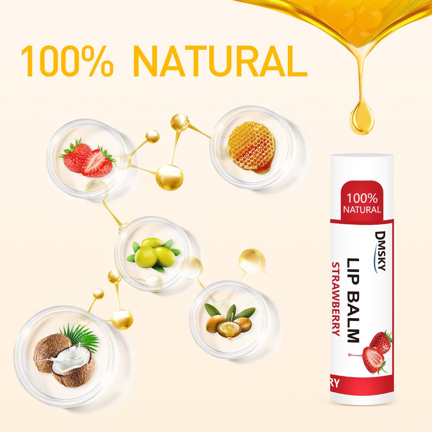 DMSKY 24 Pack Lip Balm Bulk, Moisturizing with Coconut Oil & Vitamin E for Dry Cracked Lips, Natural Lip Care Party Favors for Kids & Adults-12 Beauty and Personal Care Dmsky