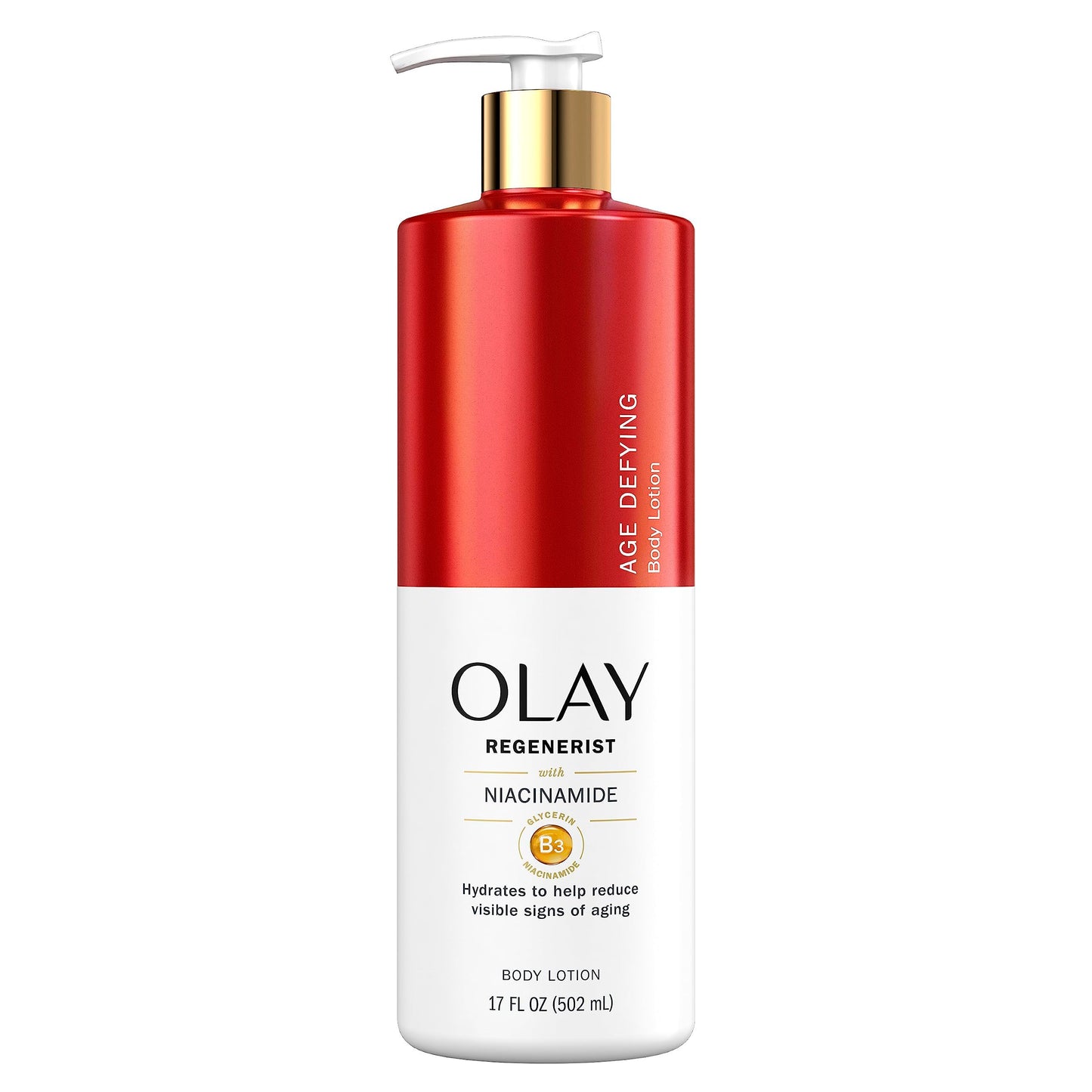 Olay Body Lotion for Women, Age Defying & Hydrating Dry Skin with Niacinamide 17 fl oz (Pack of 4) Beauty & Personal Care Olay