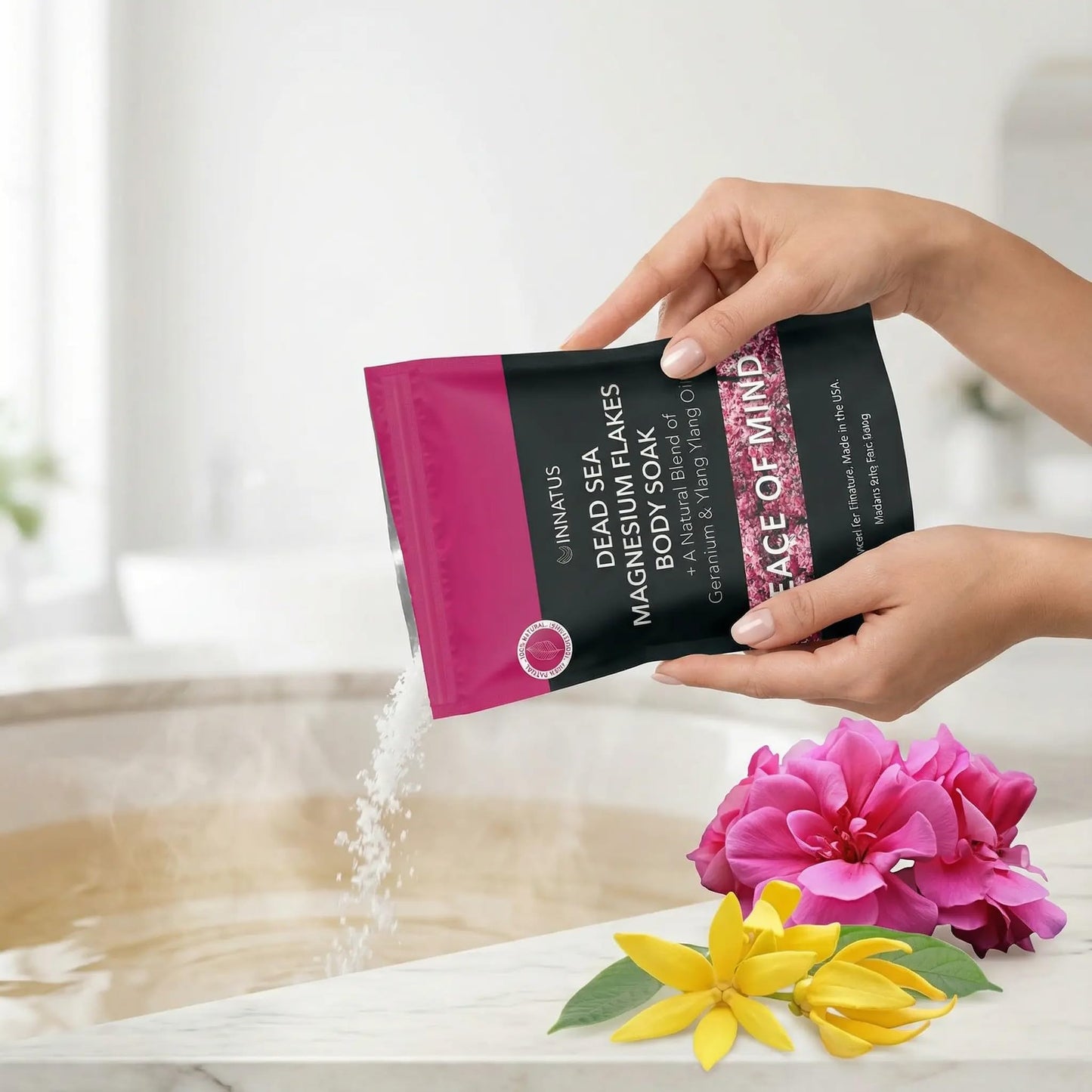 Pure Dead Sea Magnesium Flakes Clarity Soak - Relaxing & Replenishing 14oz Bath Soak - Infused with Natural Oils for Muscle Recovery (Ylang Ylang) Beauty and Personal Care INNATUS