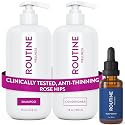 Routine Wellness Shampoo and Conditioner Set and Scalp Serum for Thinning Hair - DHT Blocker Women & Men - Color Safe Shampoo for Hair Loss Beauty & Personal Care Routine Wellness