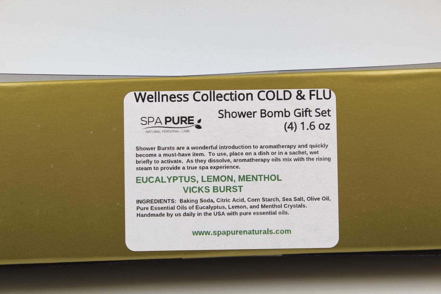 SPAPURE Wellness Collection EUCALYPTUS/LEMON MENTHOL - Vick's Burst (4-pack) Aromatherapy Fizzing Shower Bombs by Spa Pure Naturals Beauty & Personal Care Spa Pure