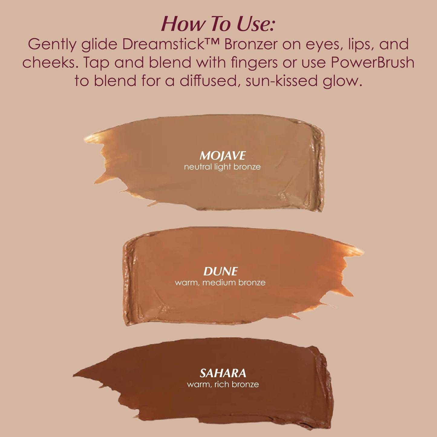 PERSONA Mojave Dreamstick Cream Bronzer | Lightweight, Blendable & Non-Comedogenic | With Kaolin, Nylon-12, White & Green Tea Extracts | Vegan Beauty & Personal Care PERSONA