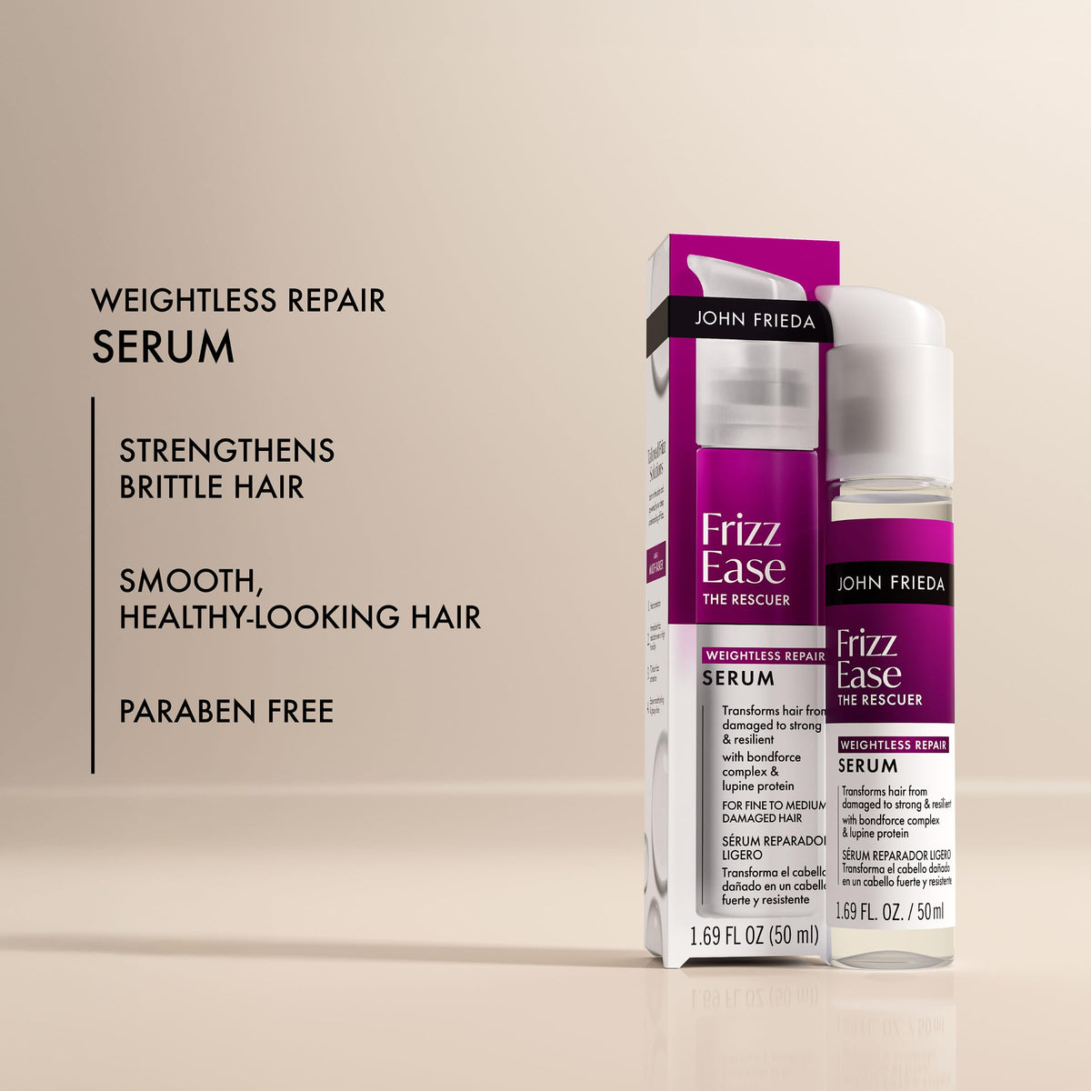 John Frieda Frizz Ease The Rescuer Weightless Repair Serum, Frizz Control Hair Serum, 1.69 Fl Oz Beauty & Personal Care John Frieda