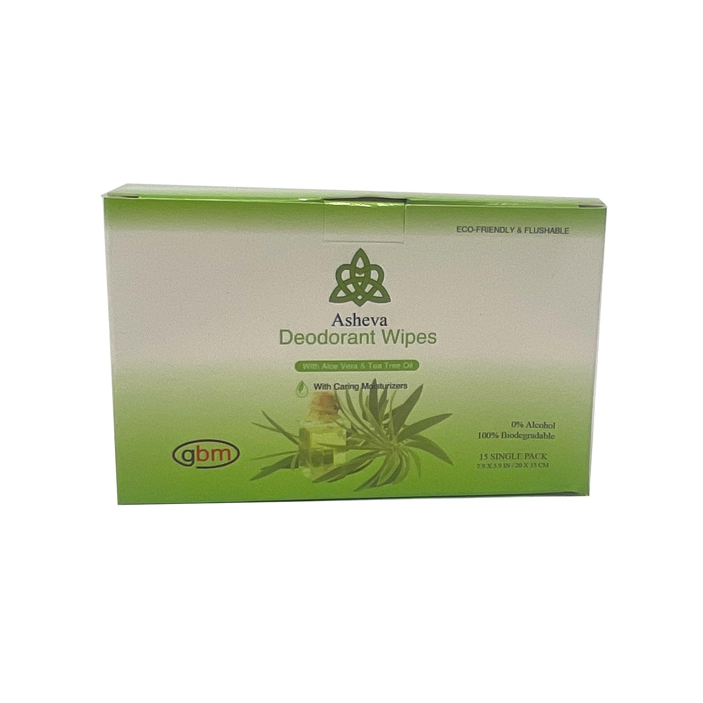 Asheva - Individually Packaged Deodorant Wipes - Box of 15 Wipes (Tea Tree) Beauty and Personal Care GBM