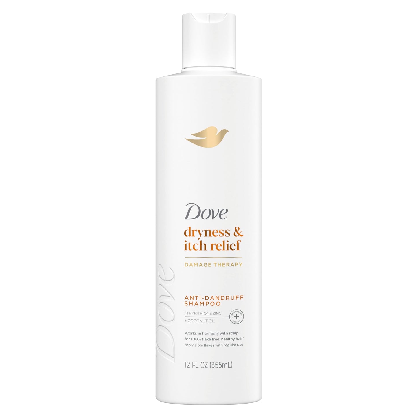 Dove Damage Therapy Derma Shampoo Dryness + Itch for Flaky Scalp with Pyrithione Zinc and Coconut Oil 12 Fl Oz Beauty & Personal Care Dove