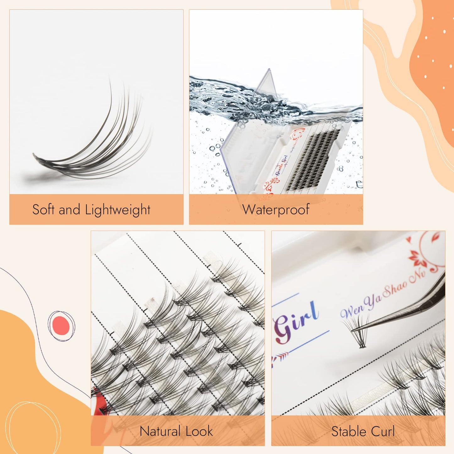 PAFUWEI 100 Pieces Individual Lashes False Eye Lashes Extension, 20 Roots Eyelash Extensions, Cluster Lashes Pack for DIY Eyelash Extension Thickness Beauty & Personal Care PAFUWEI
