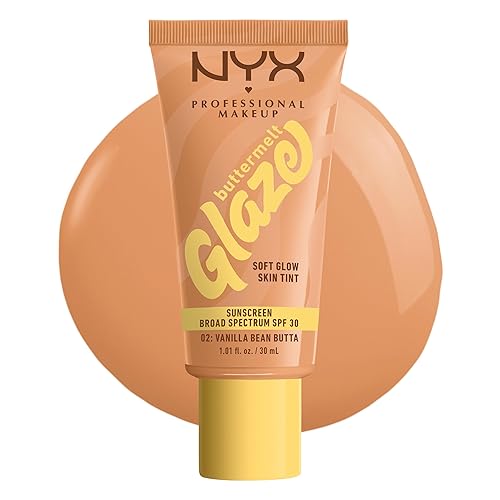NYX PROFESSIONAL MAKEUP Buttermelt Glaze Soft Glow Skin Tint + SPF 30, Up To 12HR Wear, 02 Vanilla Bean Butta Beauty & Personal Care NYX PROFESSIONAL MAKEUP