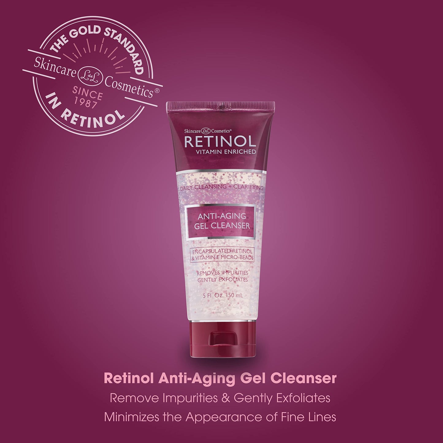 LIVAURA Retinol Anti-Aging Gel Cleanser - Gently Cleans Impurities From Pores & Exfoliates for Soft, Smooth Skin - Antioxidant-Rich Micro-Beads w Beauty & Personal Care Retinol