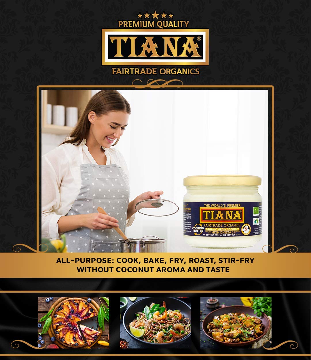 Tiana Organic High Omega 3 Coconut Butter 250 ml Beauty & Personal Care TIANA