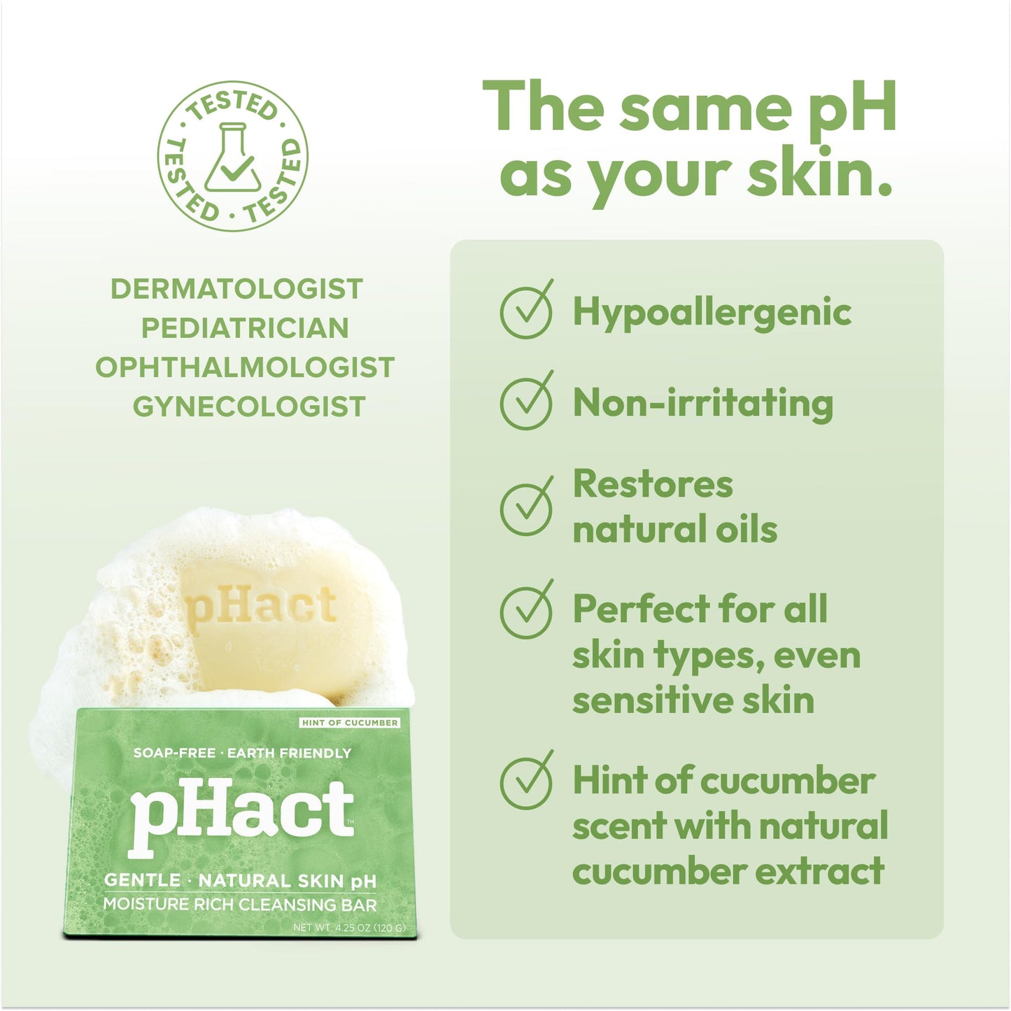 ANDREW LESSMAN pHact Moisture-Rich, Soap-Free Cleansing Bar Cucumber. Natural Skin pH. All Skin Types - Even Sensitive Skin. Hypoallergenic Beauty & Personal Care ANDREW LESSMAN