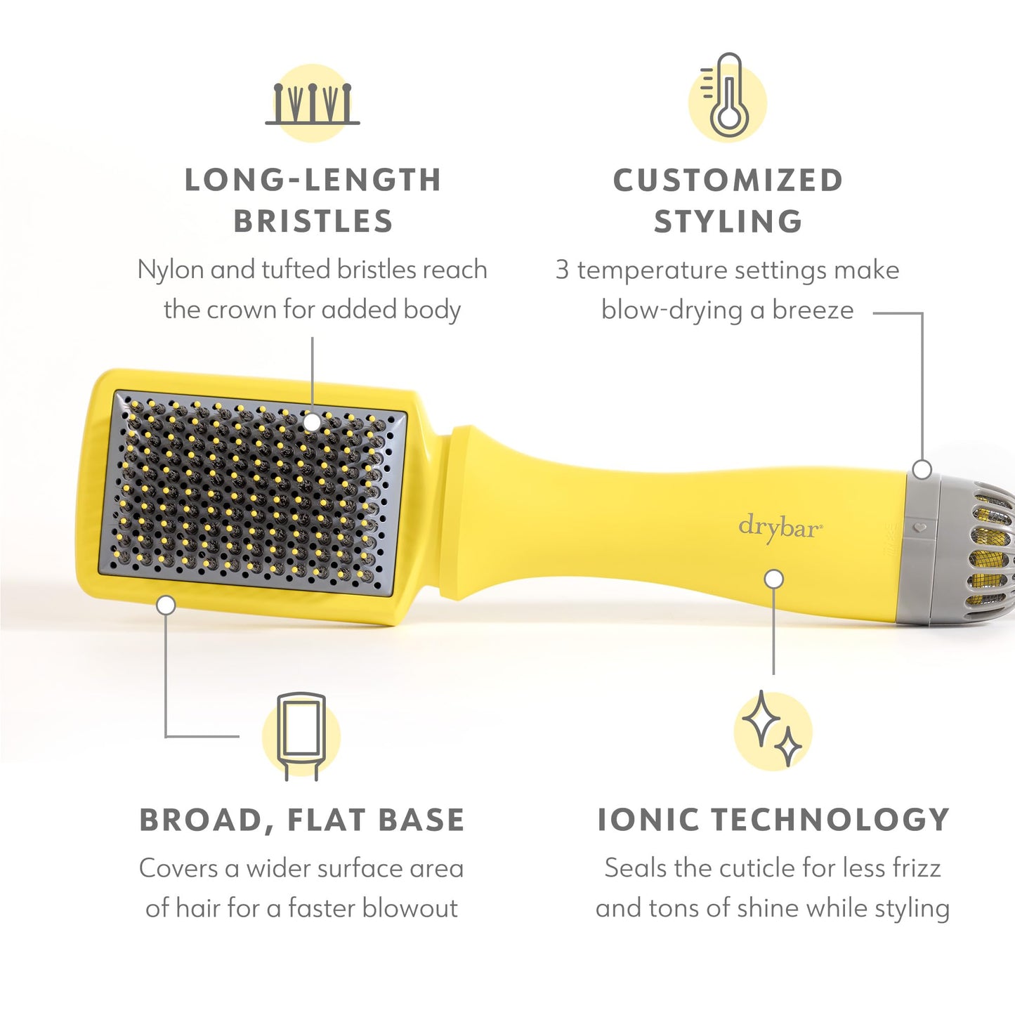 Drybar The Smooth Shot Paddle Brush Blow-Dryer | Smooths Hair for Easy Blowout, Reduces Frizz, Added Body, Quick & Easy One Step Styling for Long or Beauty & Personal Care Drybar