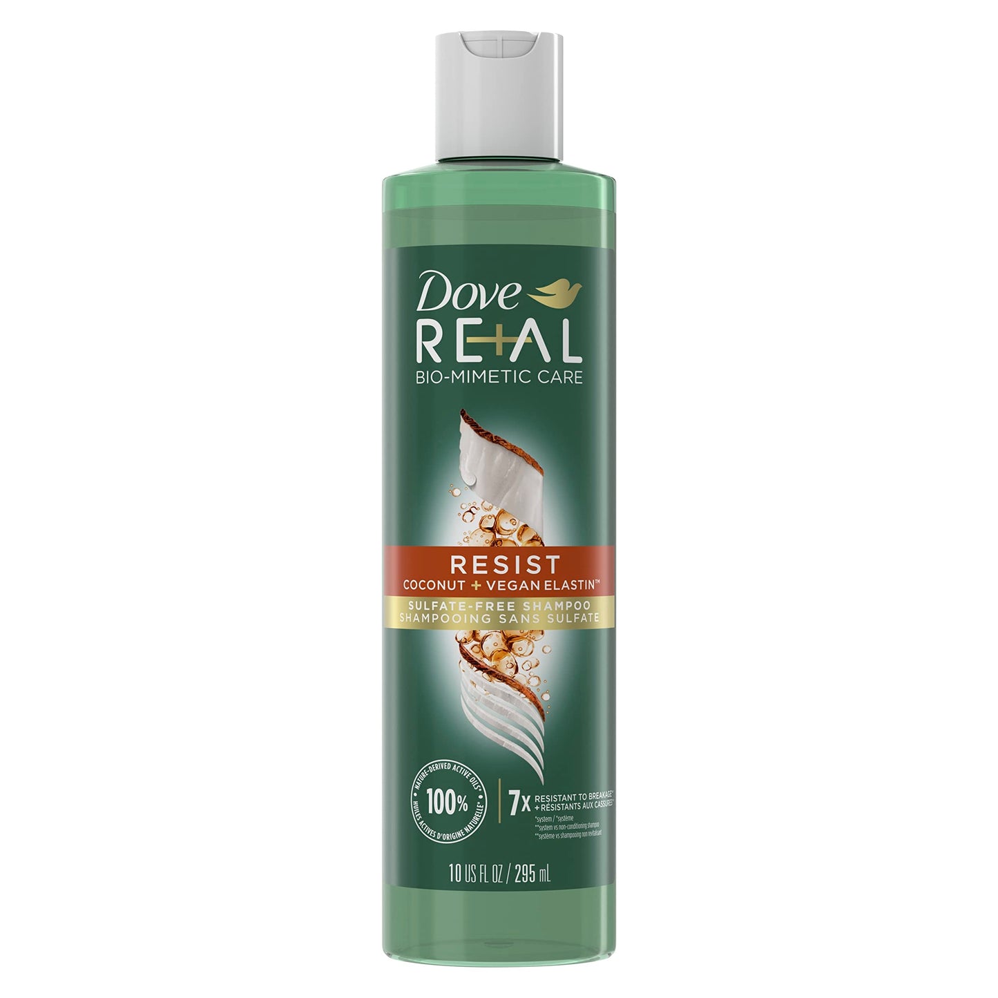 Dove RE+AL Bio-Mimetic Care Shampoo For Breakage-Prone Hair Resist Sulfate-Free Shampoo With Coconut + Vegan Elastin 10oz Beauty & Personal Care Dove