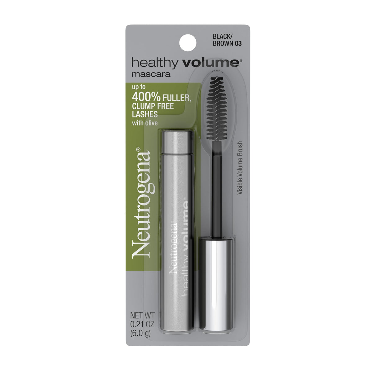 Neutrogena Healthy Volume Lash-Plumping Mascara, Volumizing and Conditioning Mascara with Olive Oil to Build Fuller Lashes, Clump-, Smudge- Beauty & Personal Care Neutrogena
