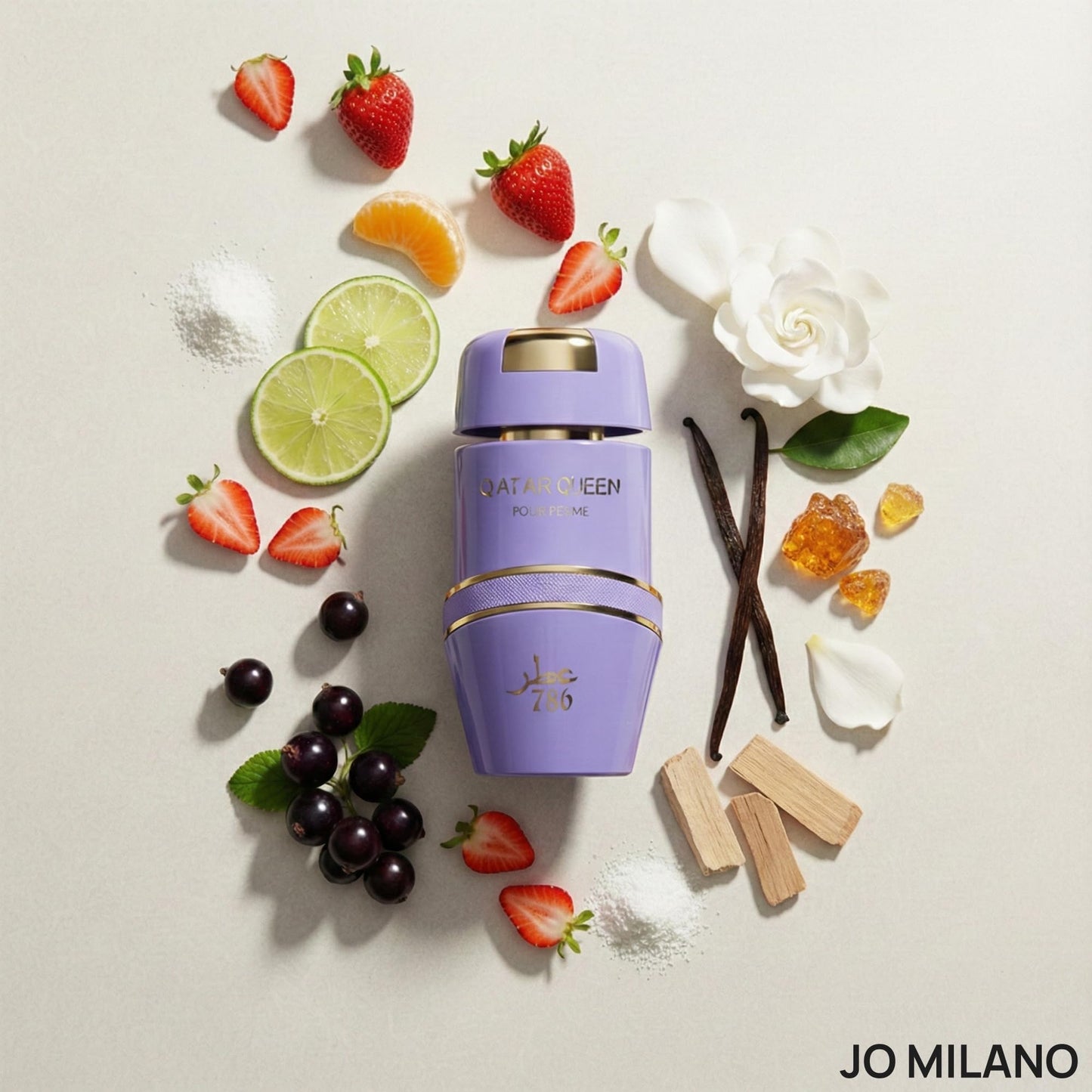 Jo Milano Qatar Queen Eau De Parfum Spray | 3.4 oz (100ml) | Fruity, Vanilla, Citrus, Floral, Amber, Oud Scent | Long Lasting Fragrance for Women Beauty & Personal Care Jo Milano