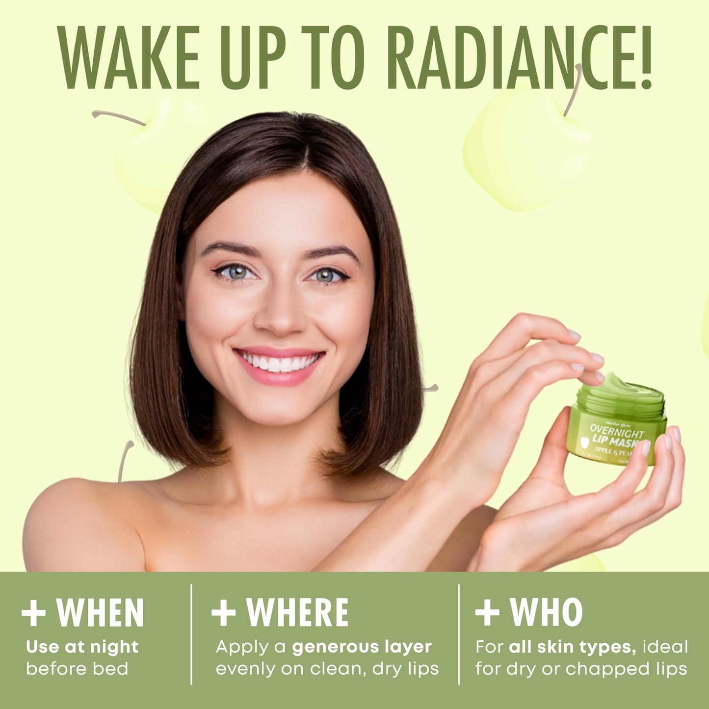 Sundae Glow Apple & Pear Lip Mask Overnight Treatment - Dermatologist Tested, Korean Skin Care - Deep Moisture & Lip Hydration Repair with Shea Butter Beauty & Personal Care Sundae Glow