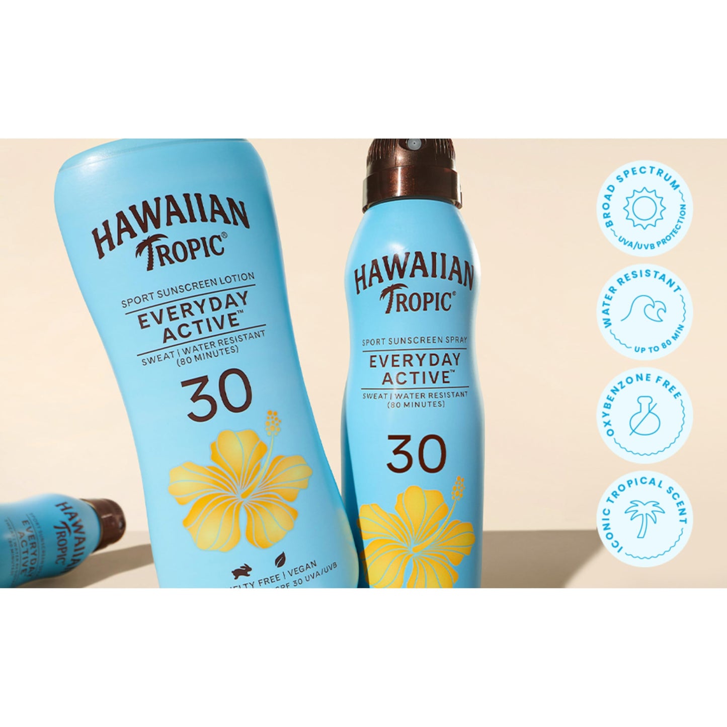 Hawaiian Tropic Everyday Active Clear Spray Sunscreen SPF 30| Hawaiian Tropic Sunscreen Spray SPF 30, Sunblock, Oxybenzone-Free, 6oz each Twin Pack Beauty & Personal Care Hawaiian Tropic