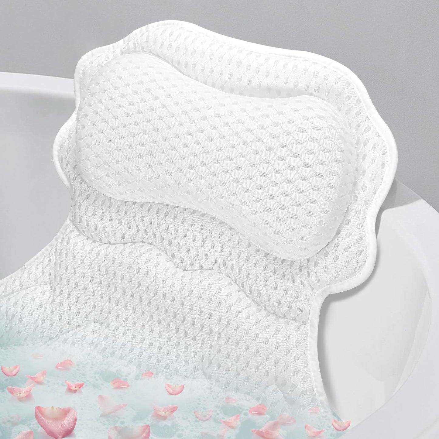 SetSail Bath Pillow, Relaxing Bath Pillows for Tub Neck and Back Support Soft 4D Breathable Air Mesh Ergonomic Bathtub Pillow with 6 Strong Suction Beauty and Personal Care SetSail