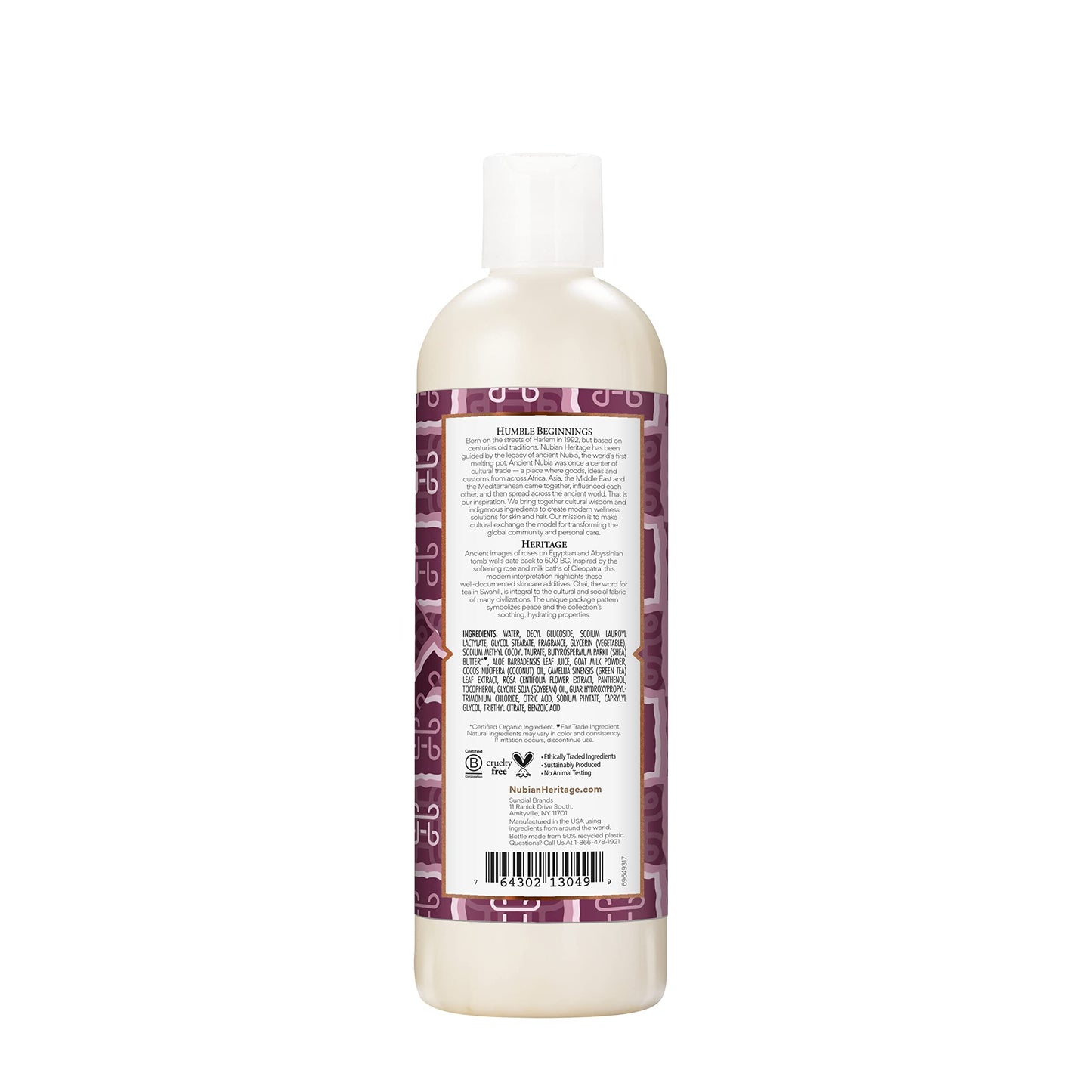 Nubian Heritage Body Wash Goats Milk and Chai Soothing & Hydrating Body Cleanser Made with Fair Trade Shea Butter, 13 oz Beauty & Personal Care Nubian Heritage