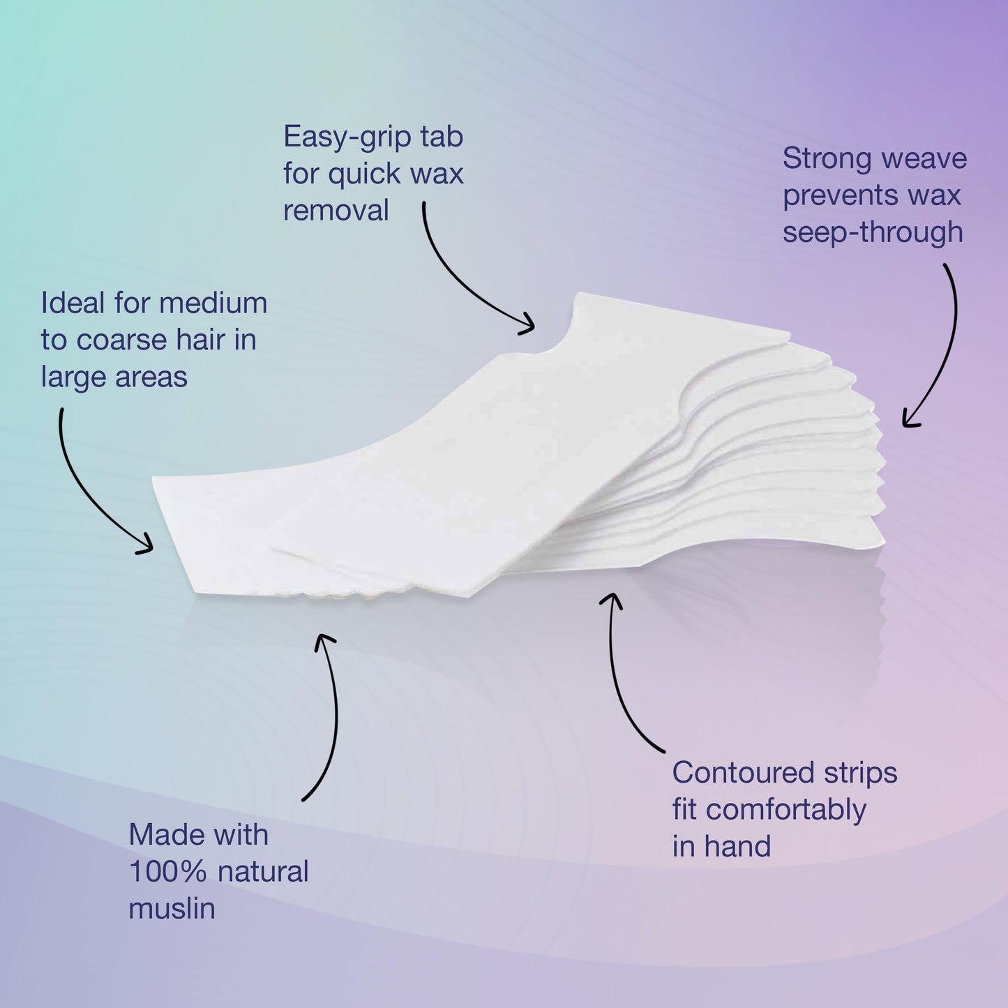 Satin Smooth EZ Grip Muslin Wax Strips - Professional Hair Removal Waxing Strips for Body & Face, 100 Count Beauty and Personal Care SATIN SMOOTH