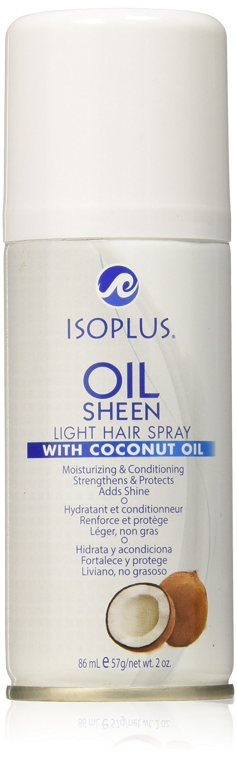 Isoplus Oil Sheen Light Hair Spray With Coconut Oil 2 Oz Beauty & Personal Care Isoplus
