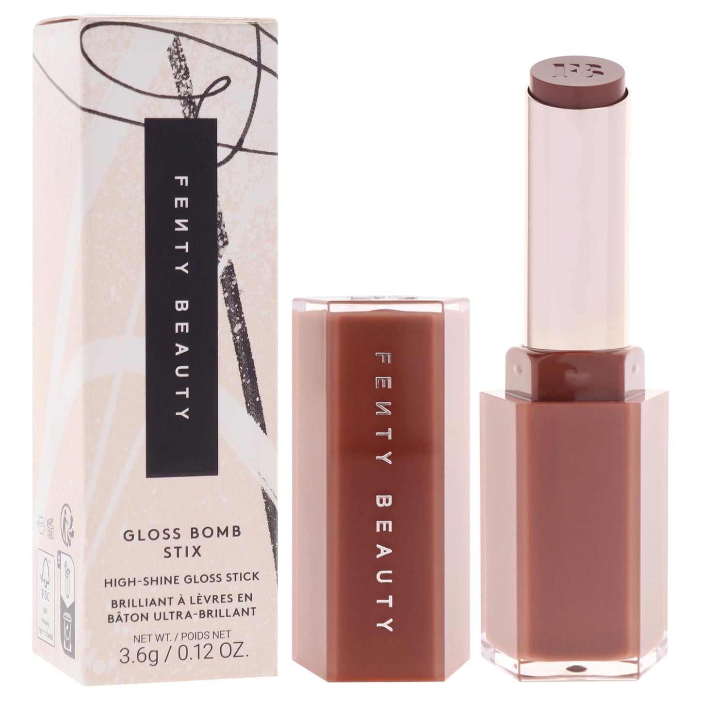 Gloss Bomb Stix High Shine Gloss - 12 Rose Amber by Fenty Beauty for Women - 0.12 oz Lipstick Beauty & Personal Care FENTY BEAUTY
