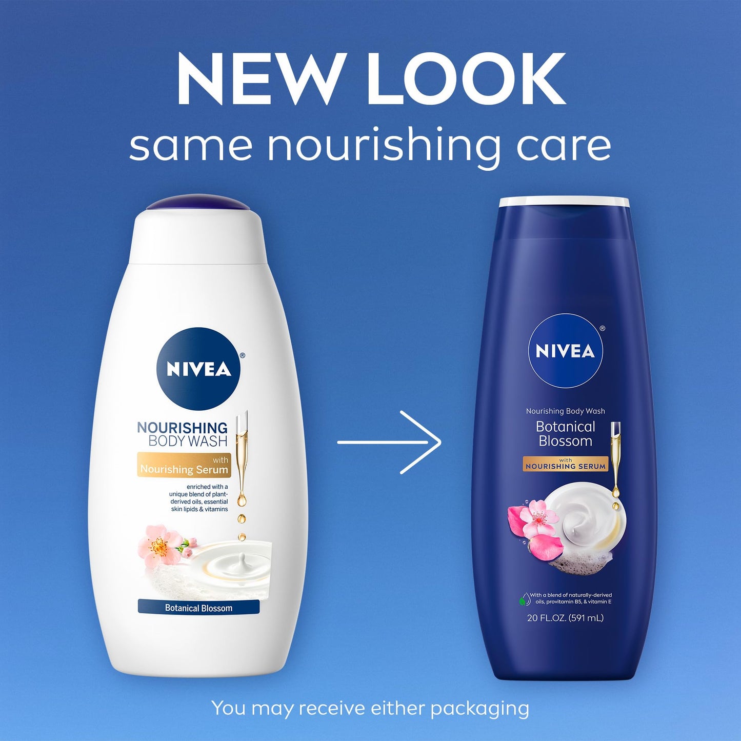 NIVEA Nourishing Botanical Blossom Body Wash with Nourishing Serum, Moisturizing Body Wash for Women, Enriched with Provitamin B5 and Vitamin E, 20 Fl Beauty & Personal Care NIVEA