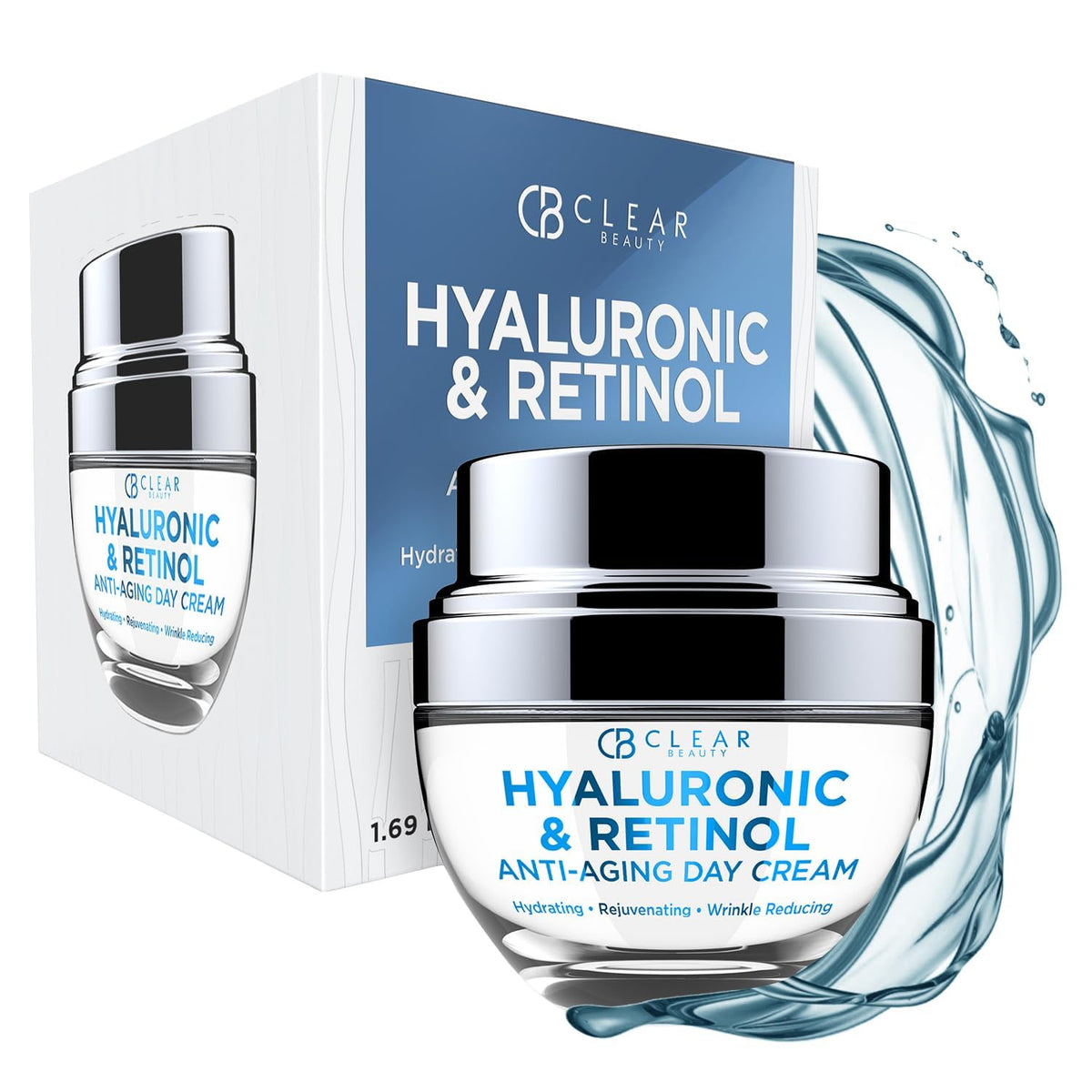 Clear Beauty Hyaluronic & Retinol Face Moisturizer - Hydrating Day Cream For Dry & Mature Skin - Reduces Fine Lines, Firms & Softens Texture Beauty & Personal Care Clear Beauty