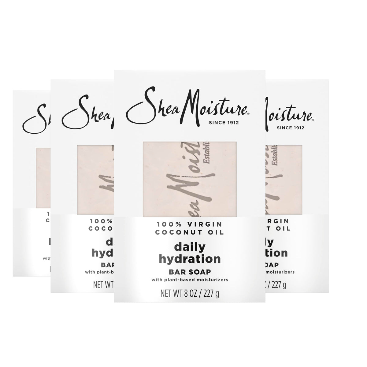 SheaMoisture Bar Soap Virgin Coconut Oil 4 count Nourish and Replenish Skin Daily Hydrating bar soap with 24h shea moisture nutrients for Healthy Beauty & Personal Care Shea Moisture