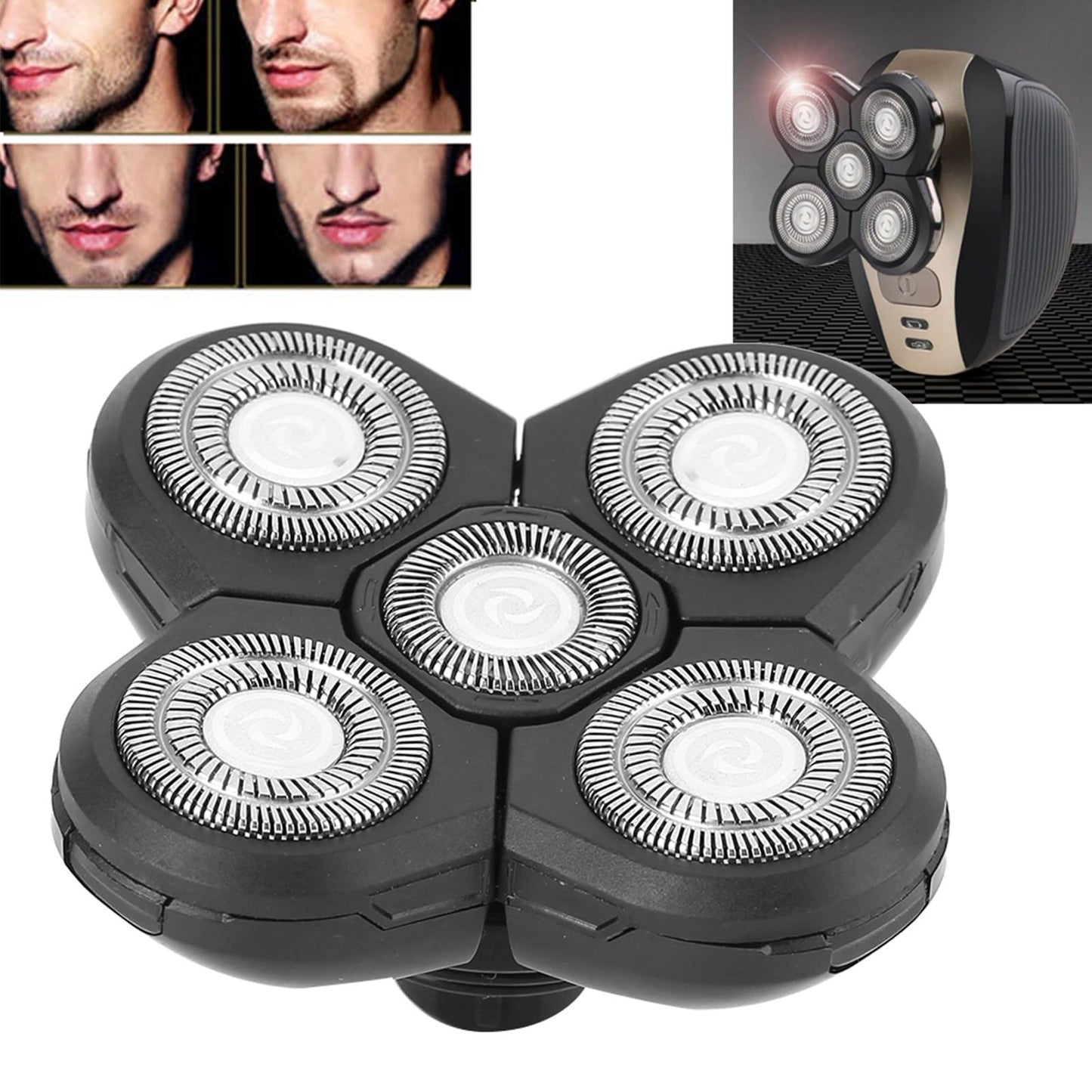 Men Electric Shavers Replacement Head Electric Beard Shaver 5 Blade Rotating Head Accessory Replacement (Spare 5 Blades) Beauty and Personal Care LUCKDANO