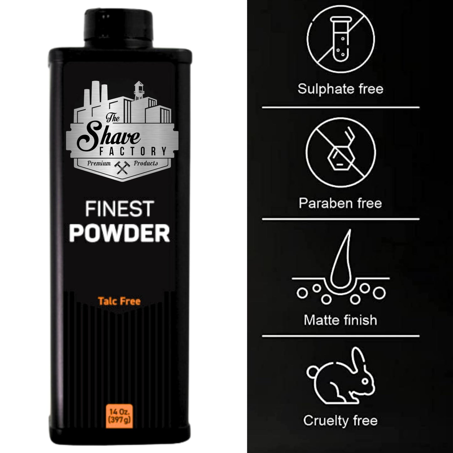the shave factory Barber Best After Haircut or Shave Powder, White, Neutral, Classic Deodorizing Powder for Men, Protects Against Sweat and Body Odor Beauty and Personal Care the shave factory