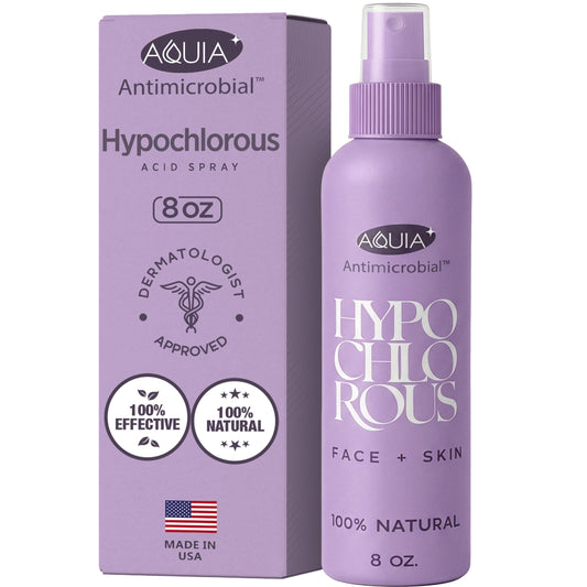Hypochlorous Acid Spray for Face and Skin; Facial Cleanser | 4oz Face Mist Hypochlorous Acid Spray for Skin, Acne, Rash, Eczema, Wound | Antimicrobial Beauty and Personal Care Aquia Default Title