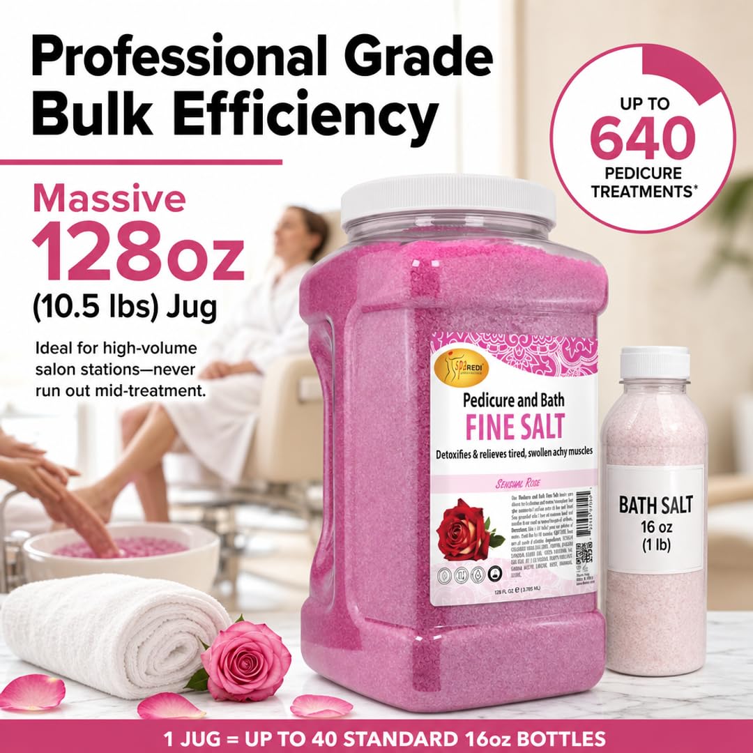 Sensual Rose Detox Foot Soak - Professional Spa-Grade Treatment - Real Mineral Detox for a Genuine Spa Experience & Visibly Transformed Feet (128oz Beauty and Personal Care SPA REDI