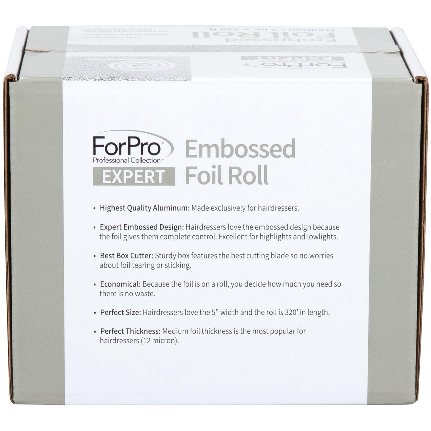 ForPro Professional Collection Expert Embossed Aluminum Foil Roll, 320 Ft Hair Foils for Color Application and Highlighting Services, Silver, Medium Beauty & Personal Care ForPro Professional Collection