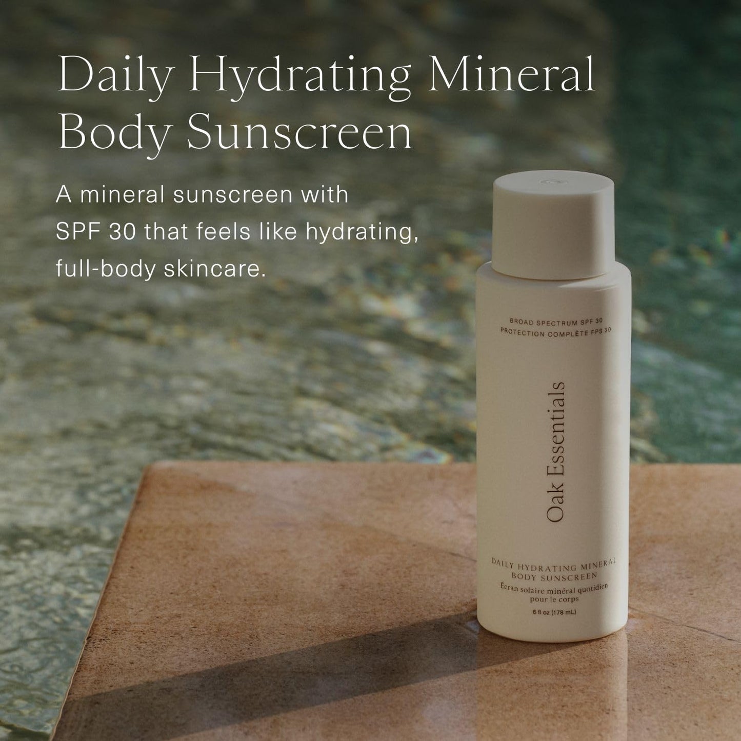 Oak Essentials Daily Hydrating Mineral Body Sunscreen SPF 30, Broad Spectrum 11% Non-Nano Zinc Oxide Sunblock, Lightweight Mineral Sunscreen for Dry Beauty & Personal Care Oak Essentials